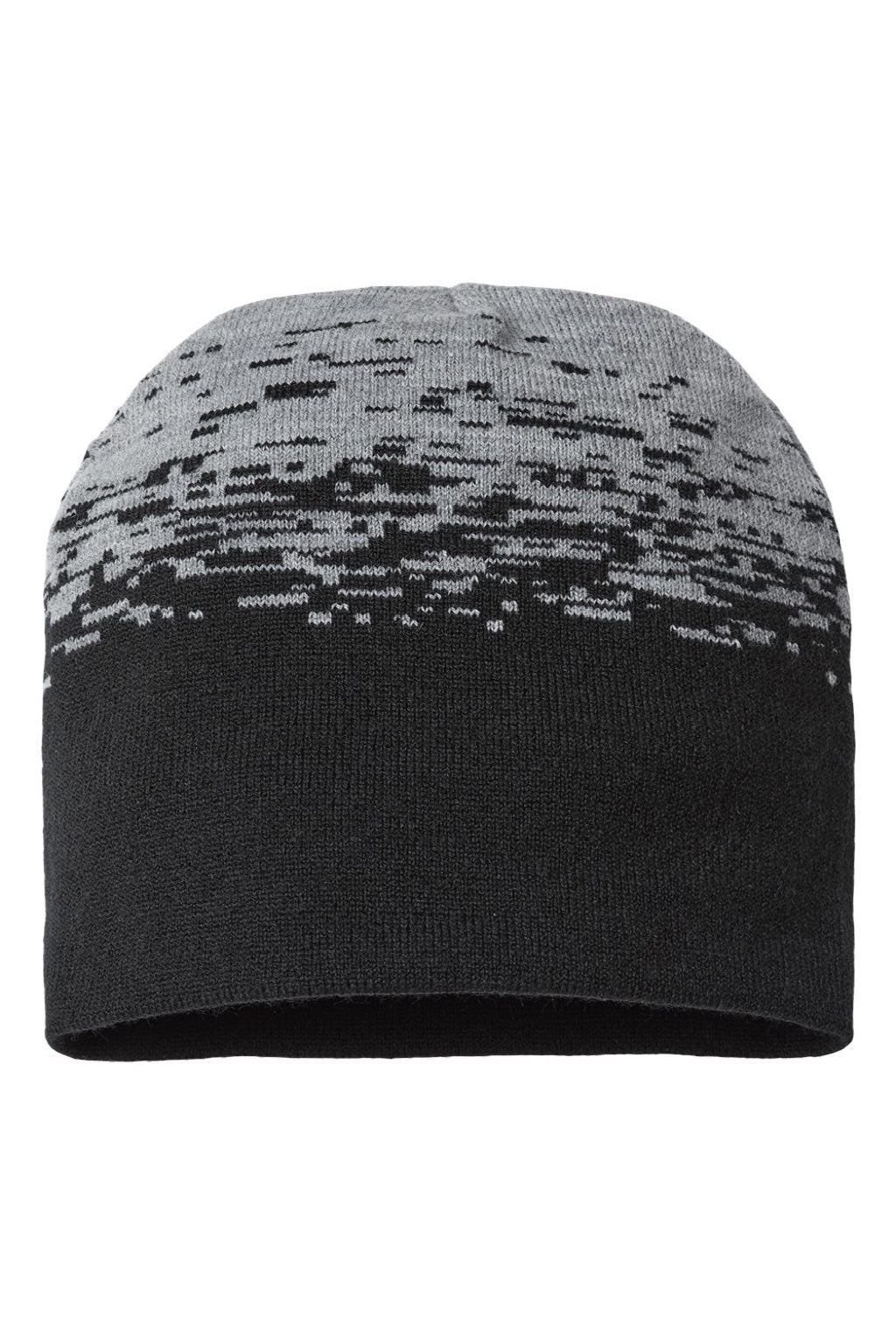 Cap America Hats RKS9 Unisex USA Made Static Beanie Black/Heather Grey Flat Front