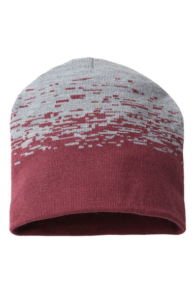 Cap America Hats RKS9 Unisex USA Made Static Beanie Maroon/Heather Grey Flat Front
