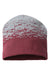 Cap America Hats RKS9 Unisex USA Made Static Beanie Maroon/Heather Grey Flat Front