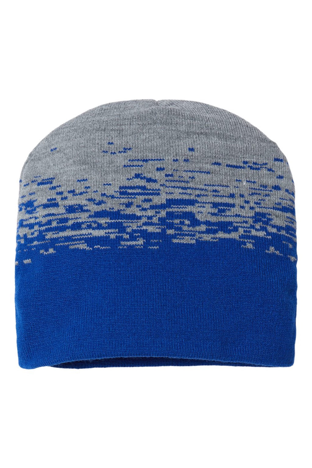 Cap America Hats RKS9 Unisex USA Made Static Beanie True Royal Blue/Heather Grey Flat Front