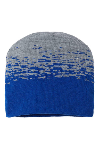 Cap America Hats RKS9 Unisex USA Made Static Beanie True Royal Blue/Heather Grey Flat Front