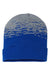 Cap America Hats RKS12 Unisex USA Made Static Cuffed Beanie True Royal Blue/Heather Grey Flat Front