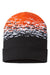 Cap America Hats RKS12 Unisex USA Made Static Cuffed Beanie Black/White/Deep Orange Flat Front