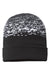 Cap America Hats RKS12 Unisex USA Made Static Cuffed Beanie Black/White/Heather Grey Flat Front