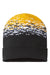 Cap America Hats RKS12 Unisex USA Made Static Cuffed Beanie Black/White/Gold Flat Front