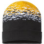 Cap America Hats Unisex USA Made Static Cuffed Beanie - Black/White/Gold - Closeout