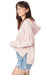 Alternative 9906ZT Womens Eco Washed Hooded Sweatshirt Hoodie Rose Quartz Model Side