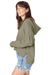 Alternative 9906ZT Womens Eco Washed Hooded Sweatshirt Hoodie Military Green Model Side
