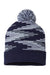 Cap America Hats RKB12 Unisex USA Made Bar Beanie True Navy Blue/Heather Grey/White Flat Front