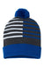 Cap America Hats RKH12 Unisex USA Made Half Color Beanie True Royal Blue/White Flat Front