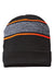Cap America Hats RKV12 Unisex USA Made Variegated Striped Cuffed Beanie Black/Neon Blaze Orange Flat Front