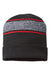 Cap America Hats RKV12 Unisex USA Made Variegated Striped Cuffed Beanie Black/True Red Flat Front