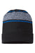 Cap America Hats RKV12 Unisex USA Made Variegated Striped Cuffed Beanie Black/True Royal Blue Flat Front