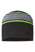 Cap America Hats RKV9 Unisex USA Made Variegated Striped Beanie Black/Neon Yellow Flat Front