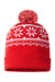 Cap America RKF12 Mens USA Made Snowflake Beanie True Red/White Flat Front