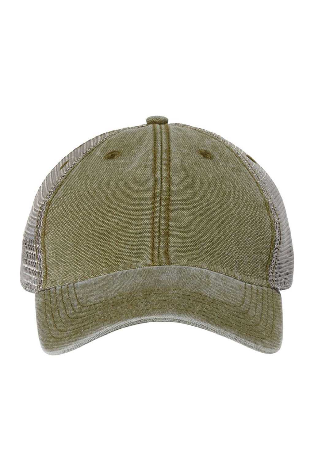 Legacy Hats DTA Mens Dashboard Snapback Trucker Hat Olive Green/Grey Flat Front