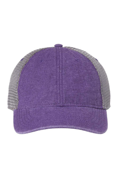 Legacy Hats DTA Mens Dashboard Snapback Trucker Hat Purple/Grey Flat Front