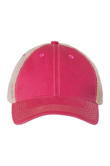 Legacy OFA Mens Old Favorite Trucker Hat Dark Pink/Khaki Flat Front