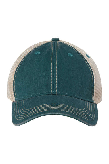 Legacy Hats OFA Mens Old Favorite Snapback Trucker Hat Marine Blue/Khaki Flat Front