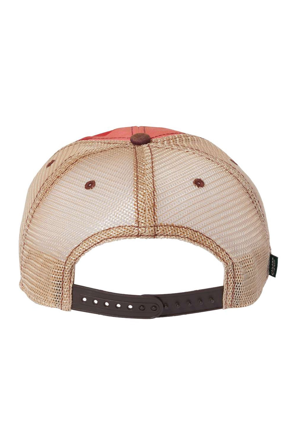 Legacy Hats OFA Mens Old Favorite Snapback Trucker Hat Red Stripe/Khaki Flat Back