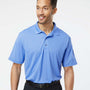 Paragon Mens Saratoga Performance Moisture Wicking Mini Mesh Short Sleeve Polo Shirt - Bimini Blue - NEW