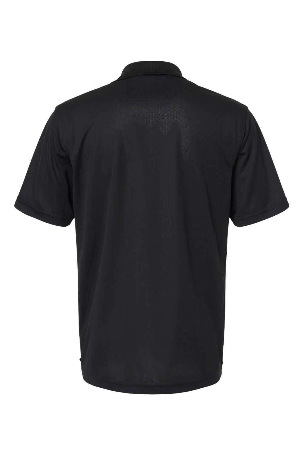 Paragon 100 Mens Saratoga Performance Mini Mesh Short Sleeve Polo Shirt Black Flat Back