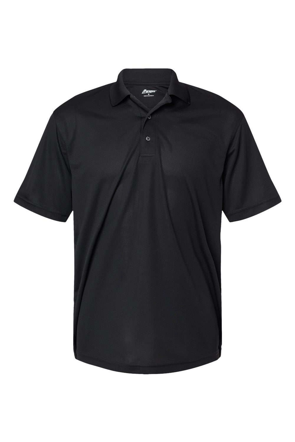 Paragon 100 Mens Saratoga Performance Moisture Wicking Mini Mesh Short Sleeve Polo Shirt Black Flat Front