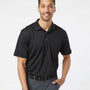 Paragon Mens Saratoga Performance Moisture Wicking Mini Mesh Short Sleeve Polo Shirt - Black - NEW