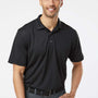 Paragon Mens Saratoga Performance Moisture Wicking Mini Mesh Short Sleeve Polo Shirt - Black