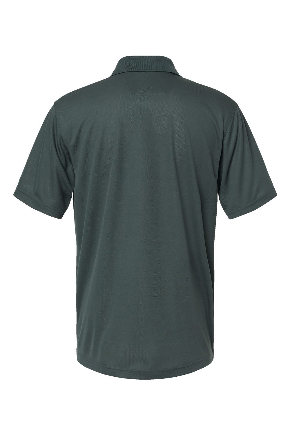 Paragon 100 Mens Saratoga Performance Moisture Wicking Mini Mesh Short Sleeve Polo Shirt Carbon Grey Flat Back