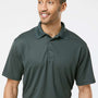 Paragon Mens Saratoga Performance Moisture Wicking Mini Mesh Short Sleeve Polo Shirt - Carbon Grey