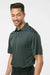 Paragon 100 Mens Saratoga Performance Moisture Wicking Mini Mesh Short Sleeve Polo Shirt Carbon Grey Model Side