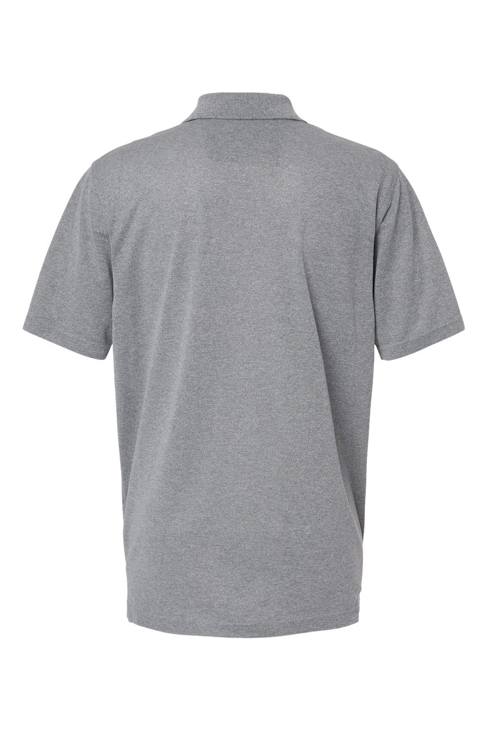 Paragon 100 Mens Saratoga Performance Mini Mesh Short Sleeve Polo Shirt Heather Grey Flat Back