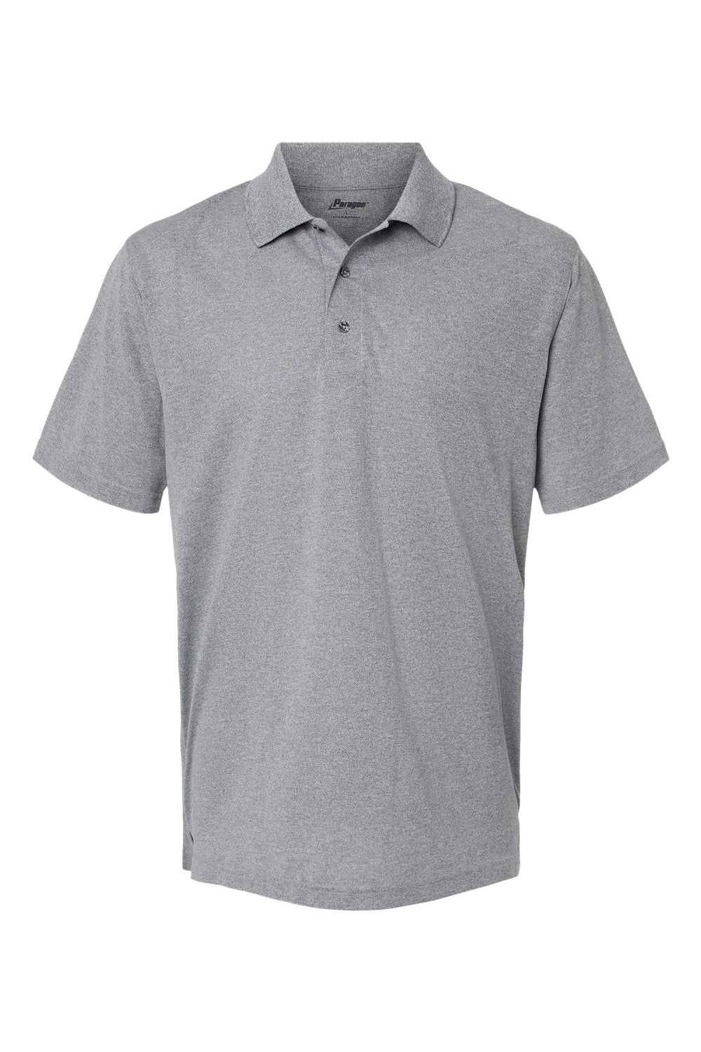 Paragon 100 Mens Saratoga Performance Moisture Wicking Mini Mesh Short Sleeve Polo Shirt Heather Grey Flat Front