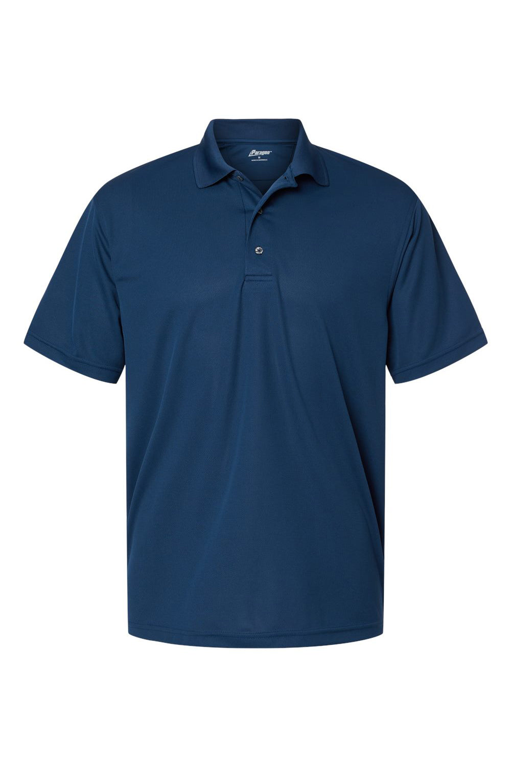 Paragon 100 Mens Saratoga Performance Moisture Wicking Mini Mesh Short Sleeve Polo Shirt Navy Blue Flat Front