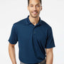 Paragon Mens Saratoga Performance Moisture Wicking Mini Mesh Short Sleeve Polo Shirt - Navy Blue - NEW