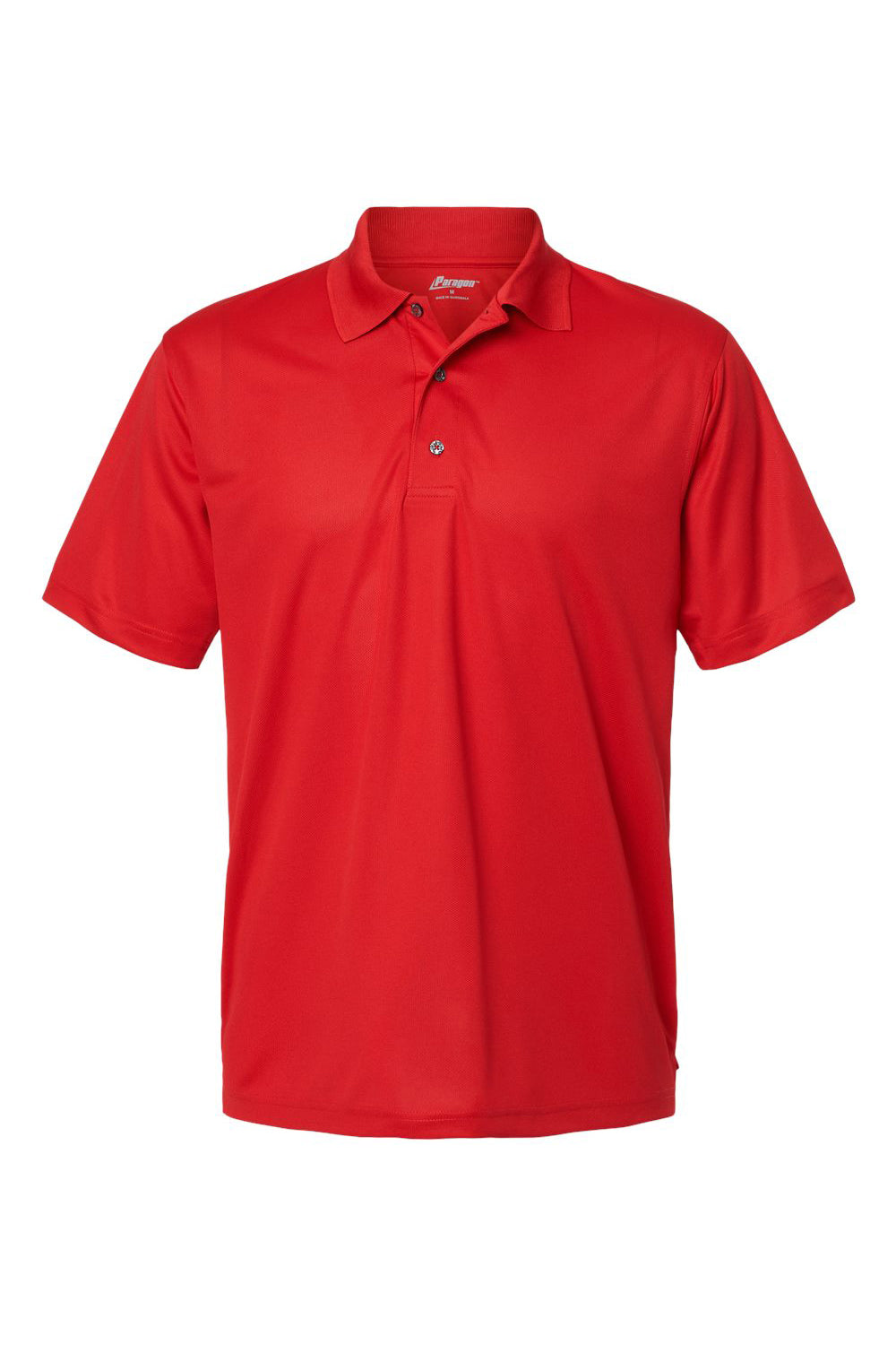 Paragon 100 Mens Saratoga Performance Mini Mesh Short Sleeve Polo Shirt Red Flat Front