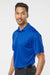 Paragon 100 Mens Saratoga Performance Moisture Wicking Mini Mesh Short Sleeve Polo Shirt Royal Blue Model Side