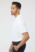 Paragon 100 Mens Saratoga Performance Moisture Wicking Mini Mesh Short Sleeve Polo Shirt White Model Side