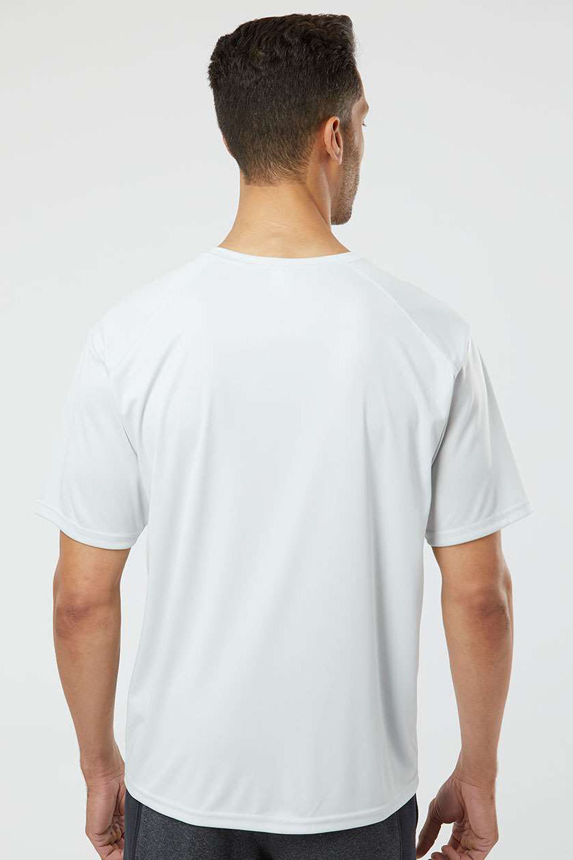 Paragon 200 Mens Islander Performance Moisture Wicking Short Sleeve Crewneck T-Shirt Aluminum Grey Model Back