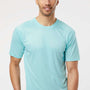 Paragon Mens Islander Performance Moisture Wicking Short Sleeve Crewneck T-Shirt - Aqua Blue