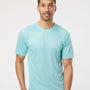 Paragon Mens Islander Performance Moisture Wicking Short Sleeve Crewneck T-Shirt - Aqua Blue - NEW