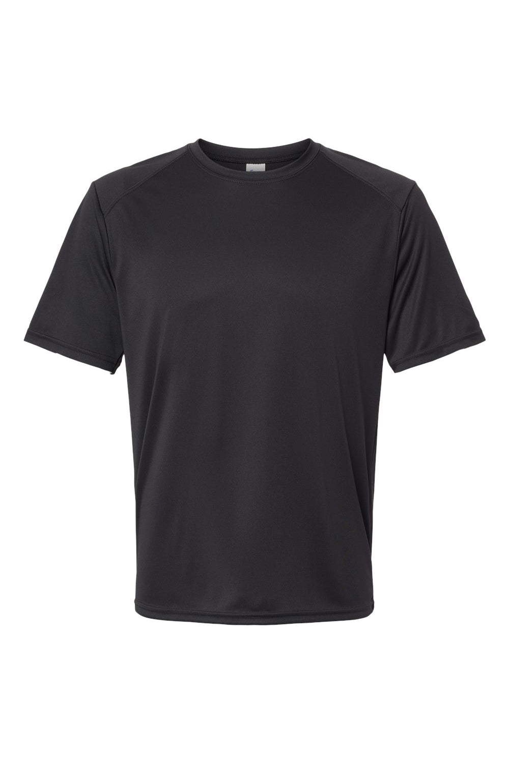 Paragon 200 Mens Islander Performance Moisture Wicking Short Sleeve Crewneck T-Shirt Black Flat Front