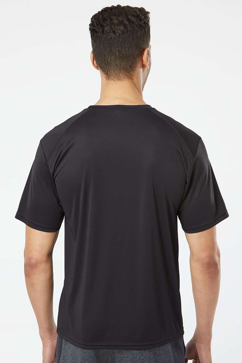 Paragon 200 Mens Islander Performance Moisture Wicking Short Sleeve Crewneck T-Shirt Black Model Back