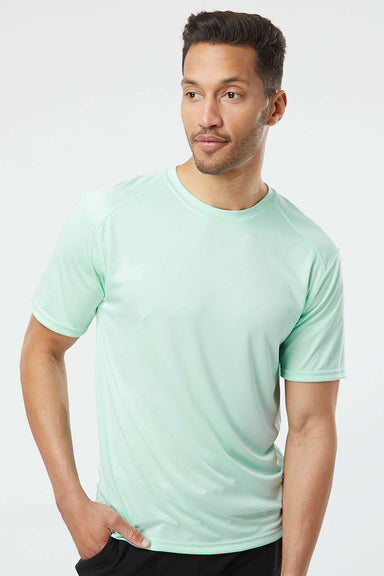 Paragon 200 Mens Islander Performance Moisture Wicking Short Sleeve Crewneck T-Shirt Mint Green Model Front
