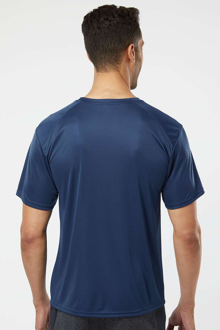Paragon 200 Mens Islander Performance Moisture Wicking Short Sleeve Crewneck T-Shirt Navy Blue Model Back