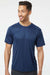 Paragon 200 Mens Islander Performance Moisture Wicking Short Sleeve Crewneck T-Shirt Navy Blue Model Front