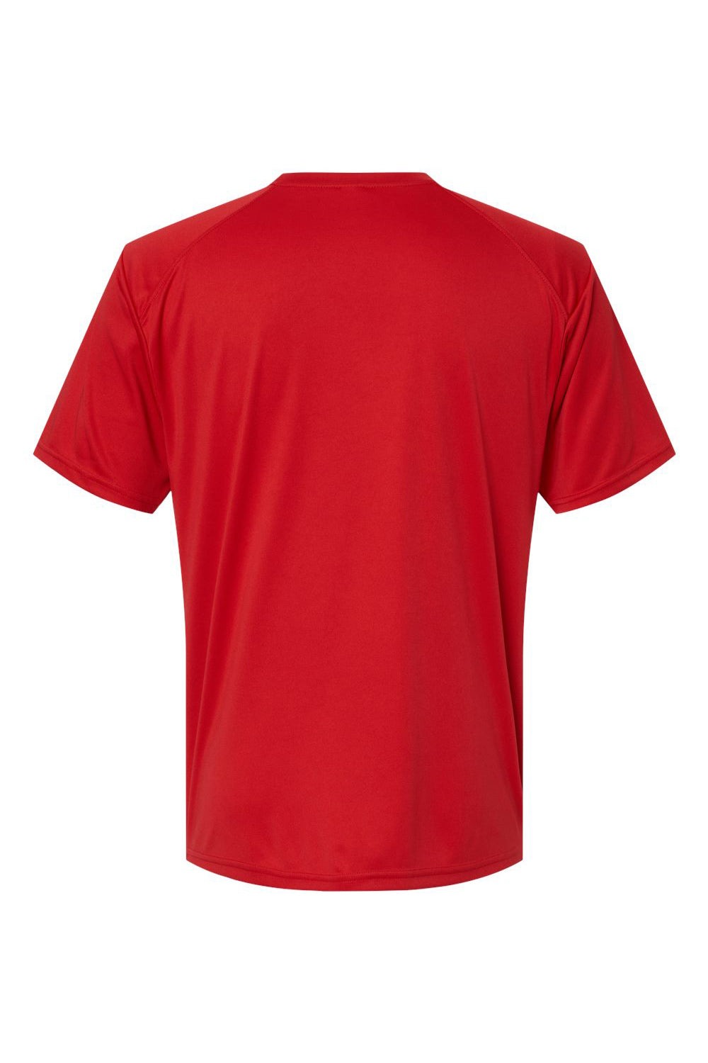 Paragon 200 Mens Islander Performance Moisture Wicking Short Sleeve Crewneck T-Shirt Red Flat Back