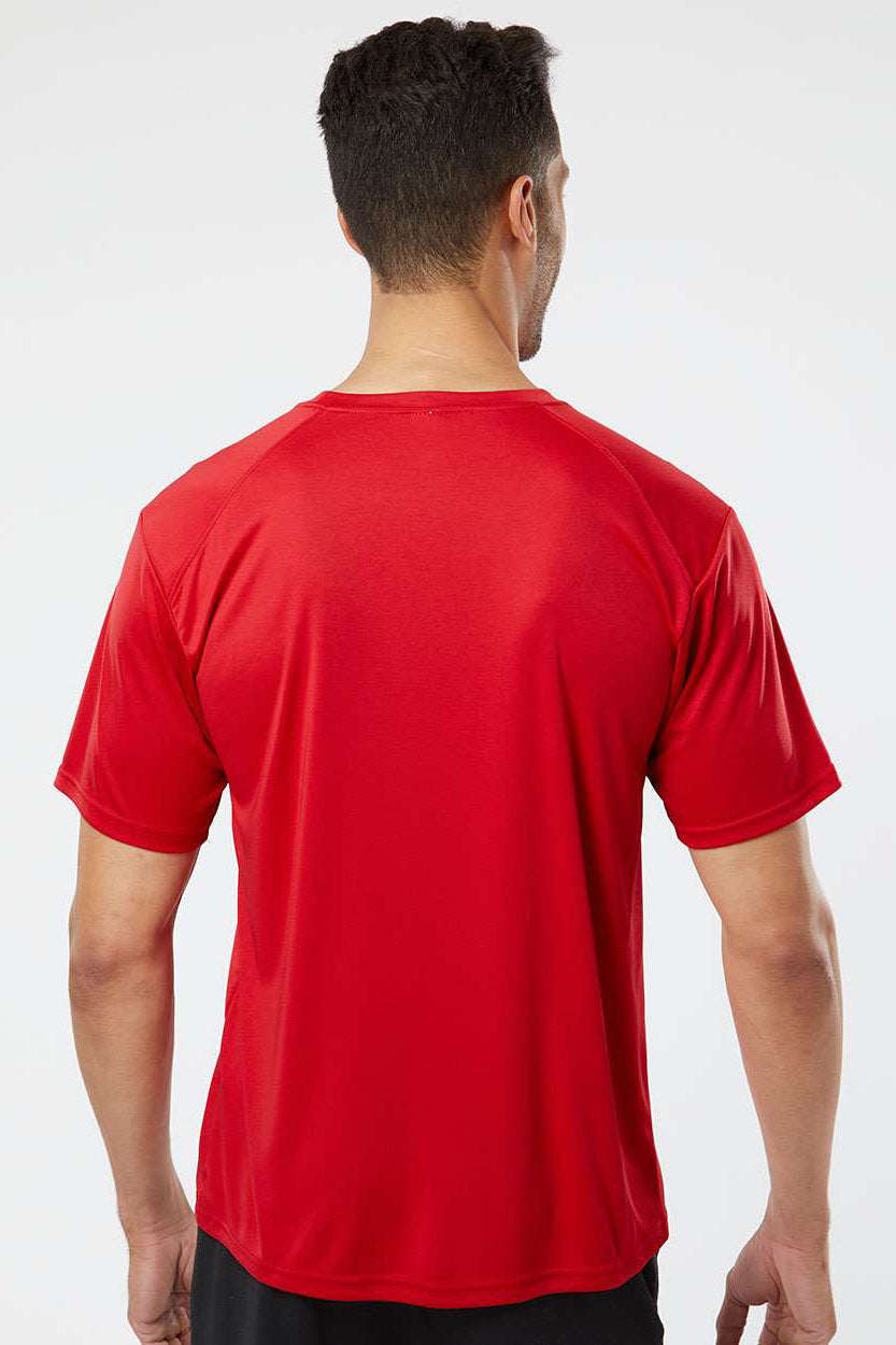Paragon 200 Mens Islander Performance Moisture Wicking Short Sleeve Crewneck T-Shirt Red Model Back