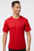 Paragon 200 Mens Islander Performance Moisture Wicking Short Sleeve Crewneck T-Shirt Red Model Front